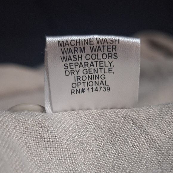 Flax Tunic (or Dress) Womens Medium 100% Linen Pockets Bohemian Lagenlook Hippie - Picture 9 of 9